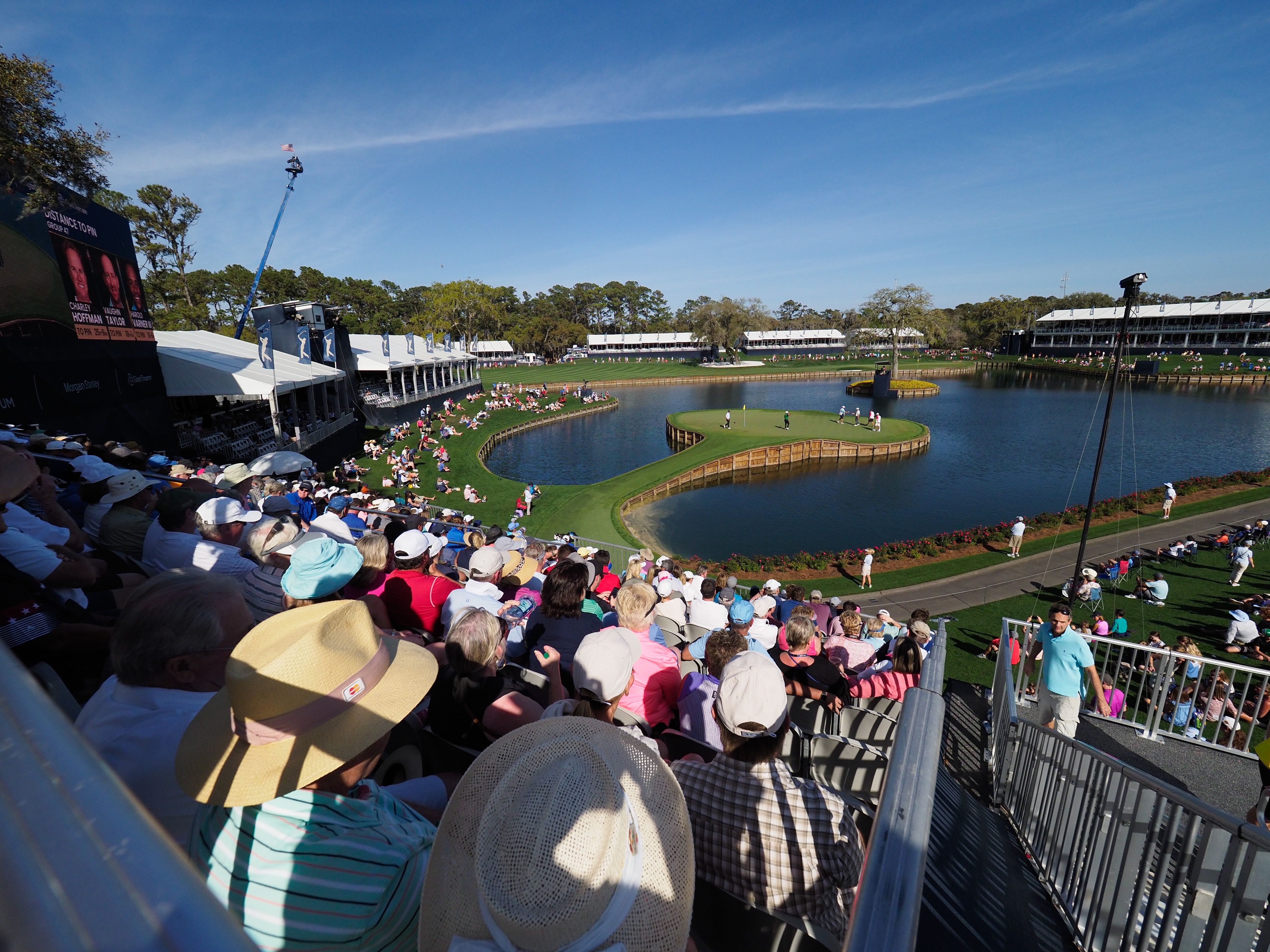 Fans on a golf course