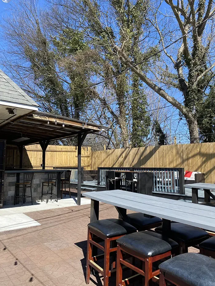 Hideaway patio, Lulu's, bar, Charlotte, west Charlotte, Jay and Miketa