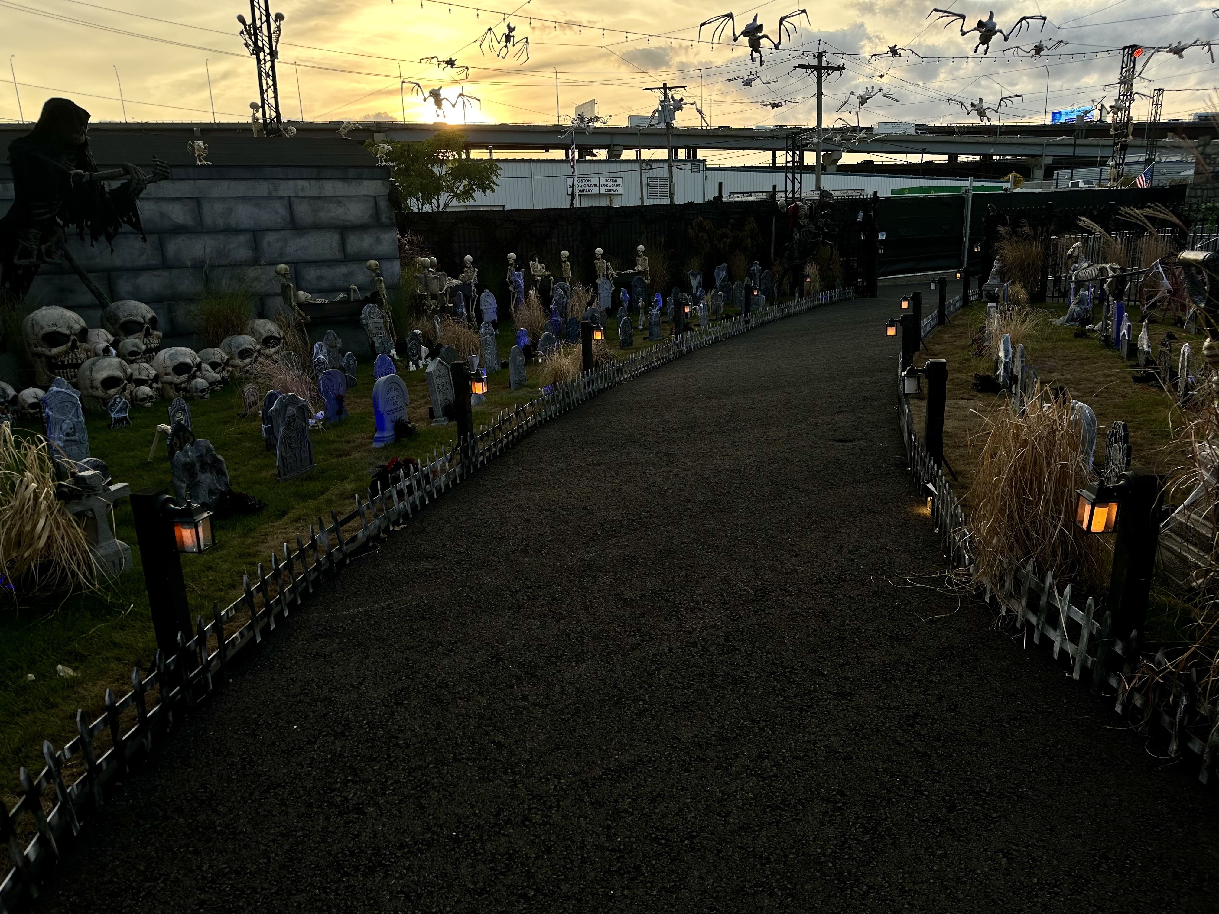 A replica graveyard at Wicked Haunt Fest in Boston.