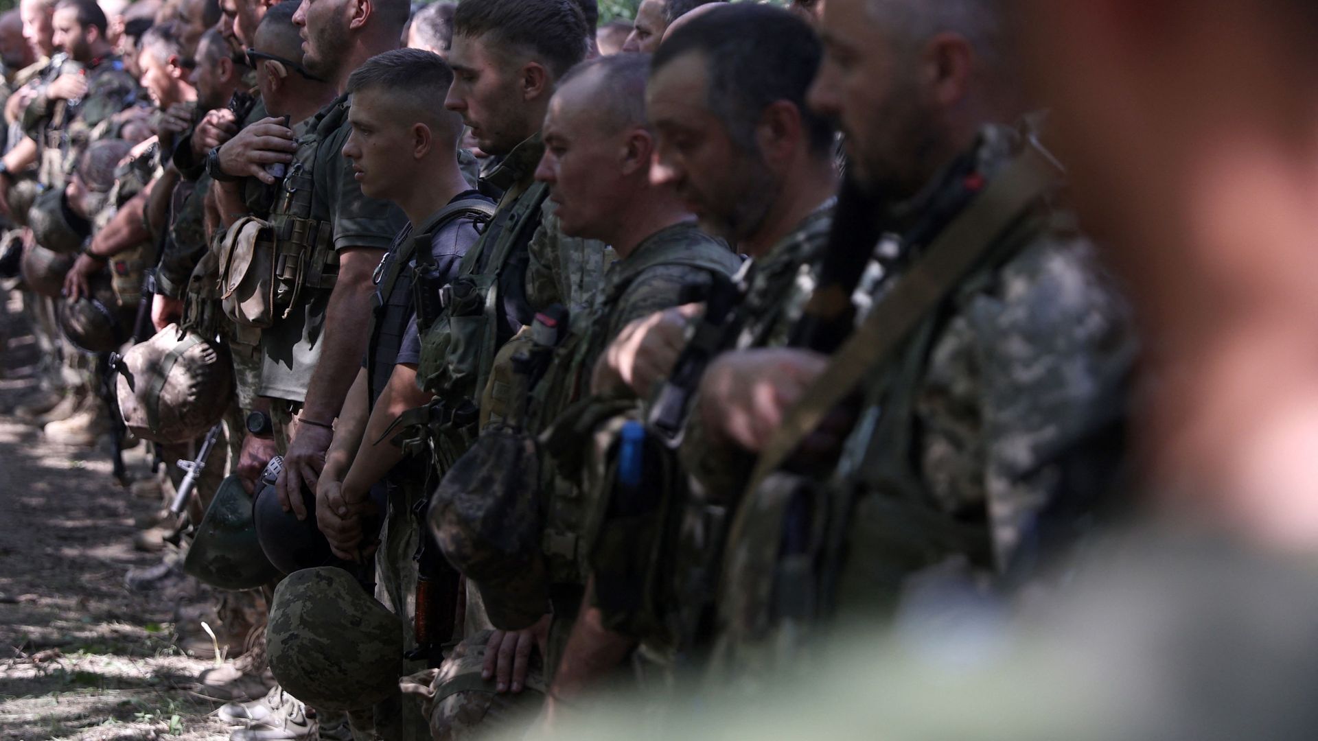 Ukrainian soldiers in the Donetsk region on Aug. 15.