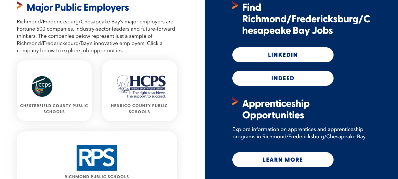 A screen shot of a webpage that sends people to do their own Indeed search 