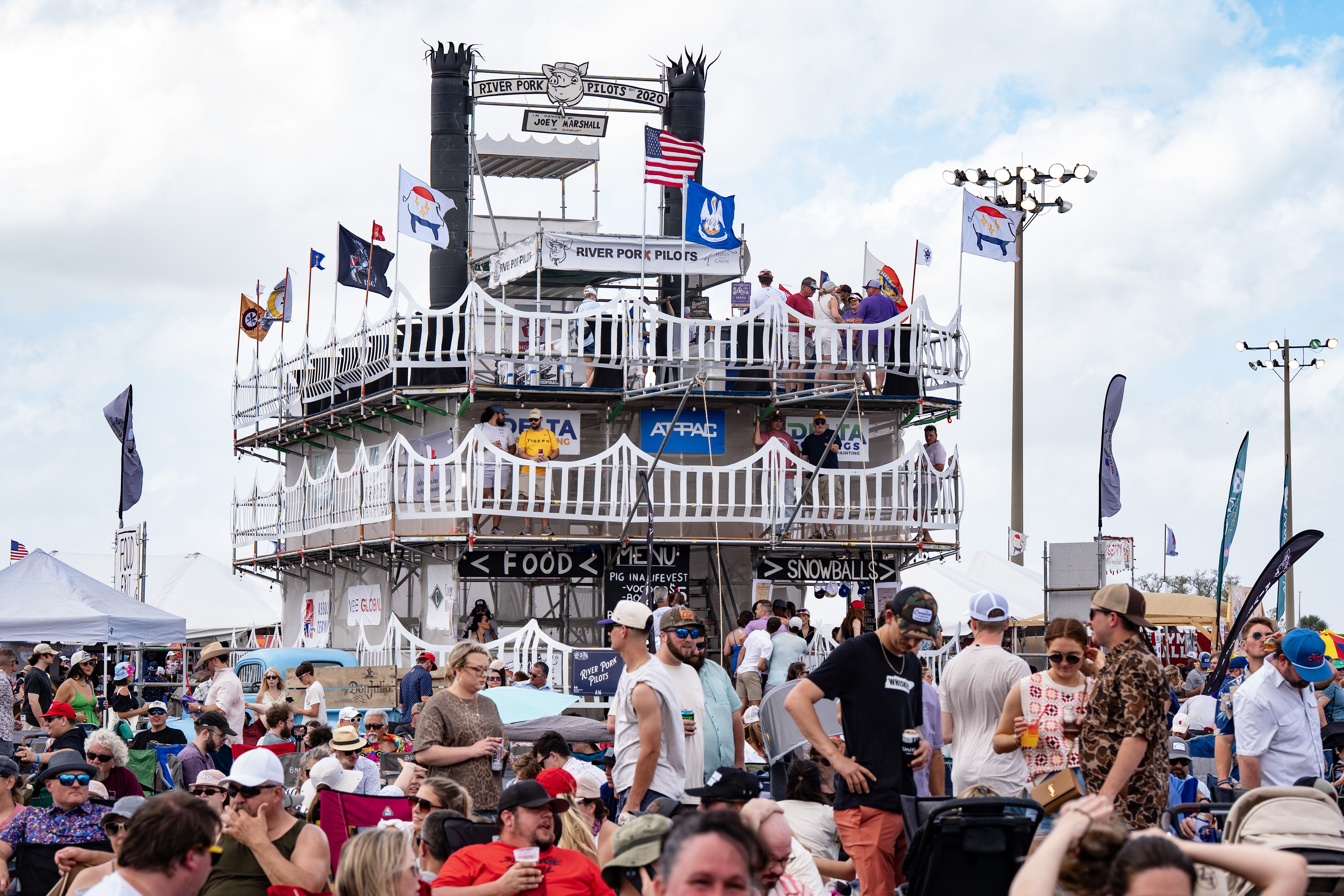 Photo shows a riverboat tent