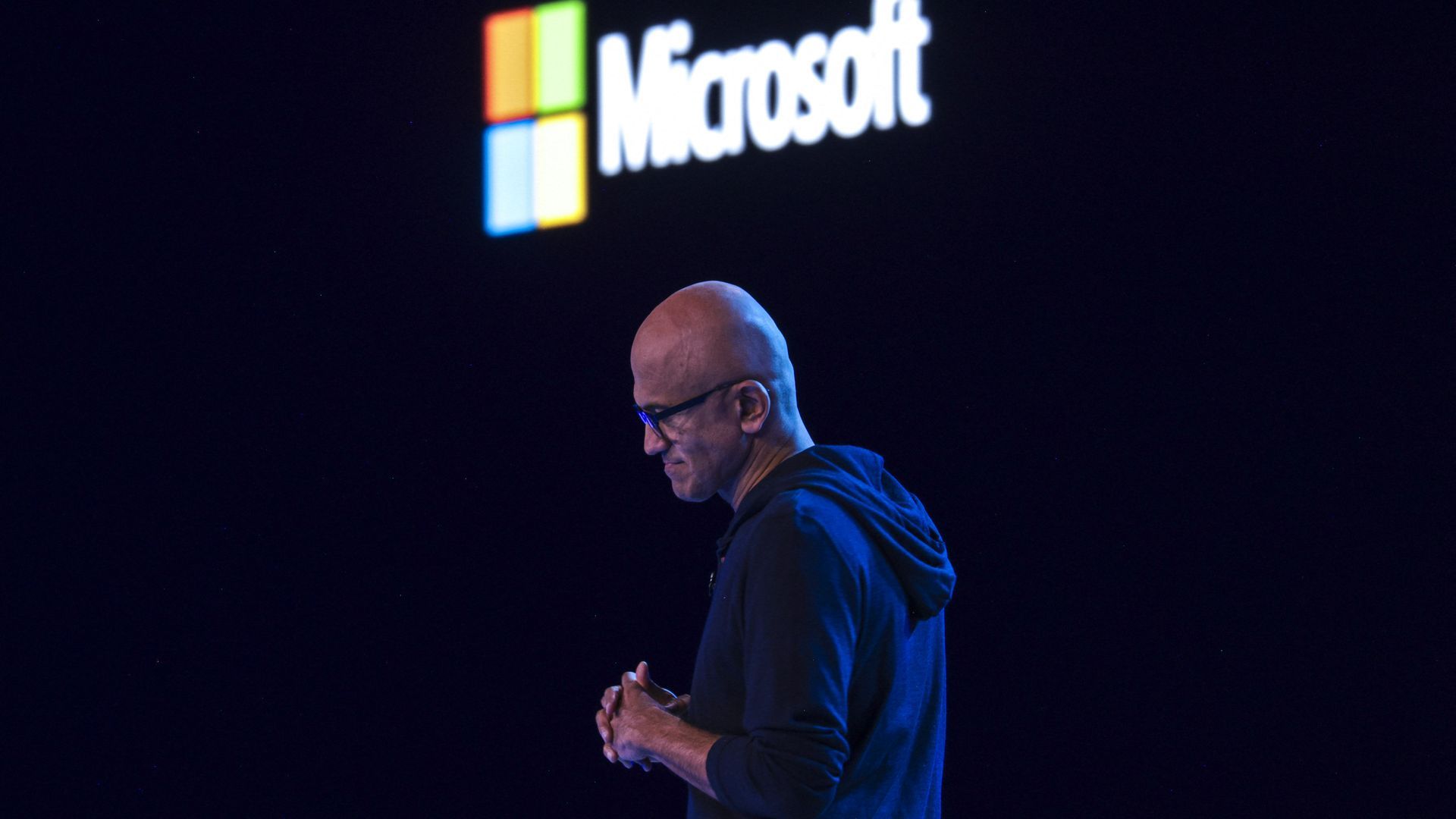 Microsoft CEO Satya Nadella speaks during the Microsoft Build conference in Seattle. 