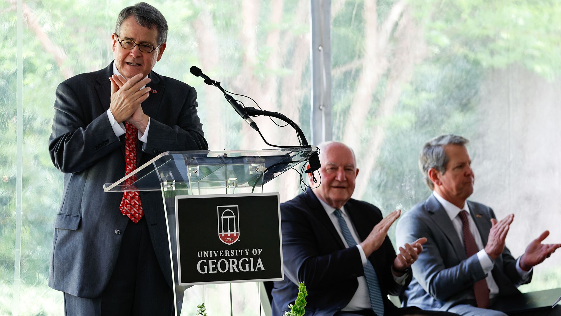 President Jere W. Morehead speaks at groundbreaking ceremony for new UGA medical education and research building.
