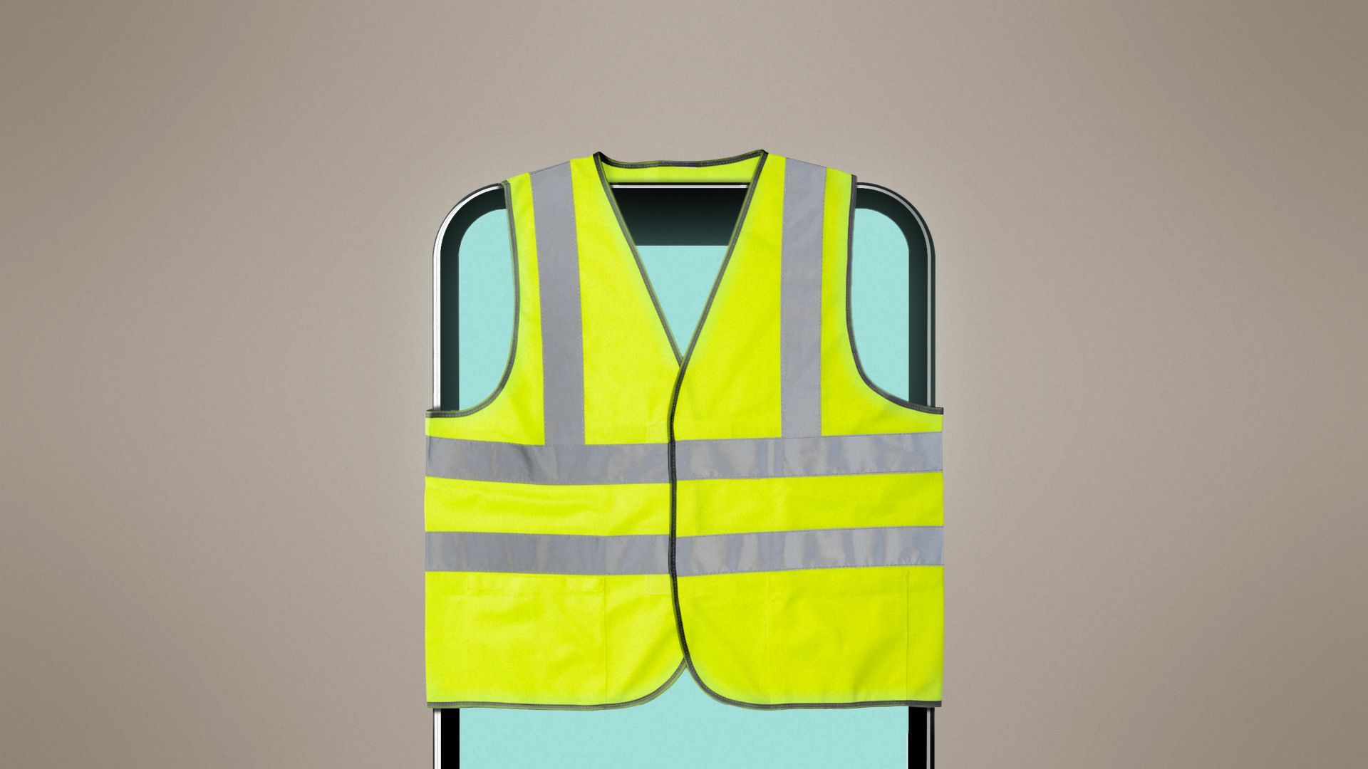 Illustration of a smartphone wearing a safety vest.