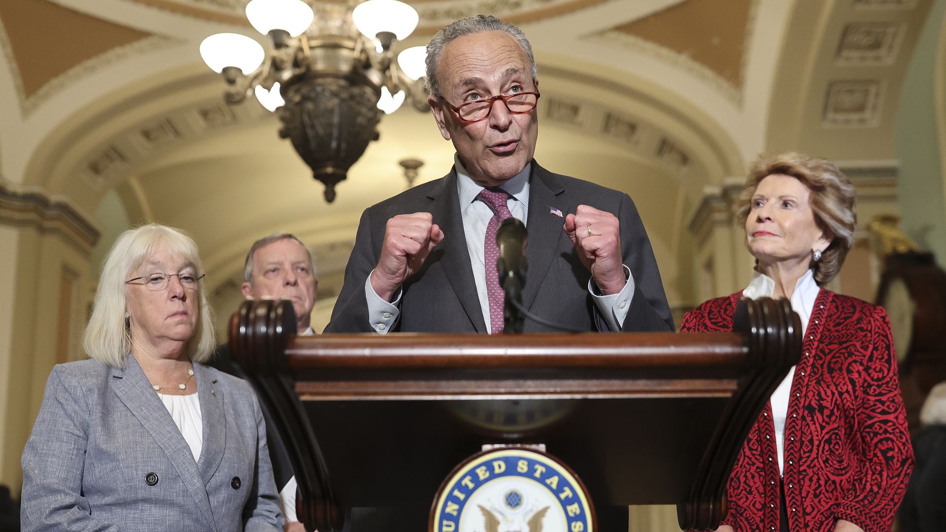 Senate Majority Leader Chuck Schumer at the U.S. Capitol on Tuesday.