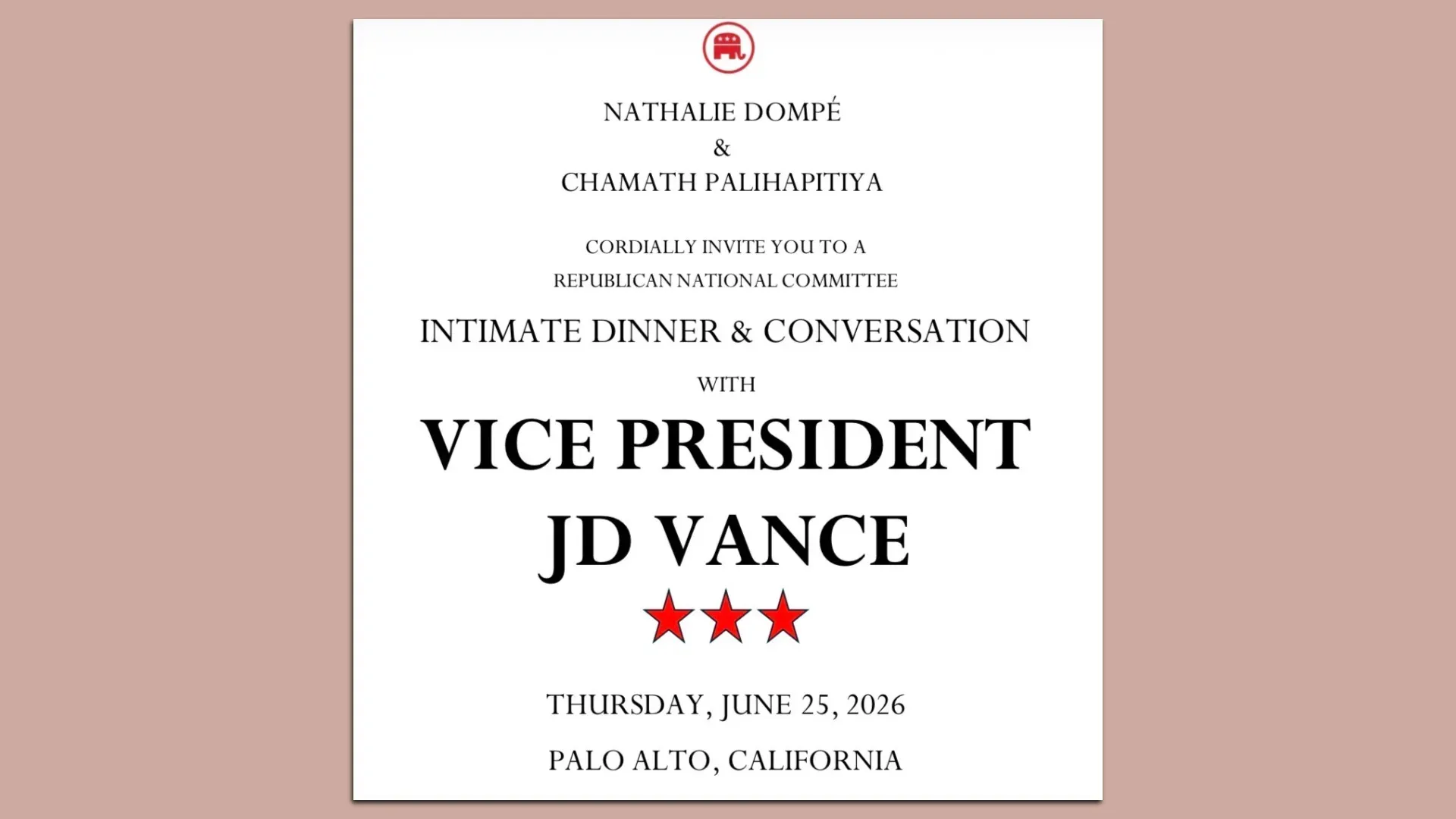 Fundraiser invitation obtained by Axios 