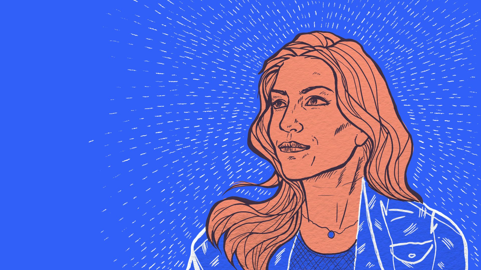 An illustration of a woman looking off in the distance