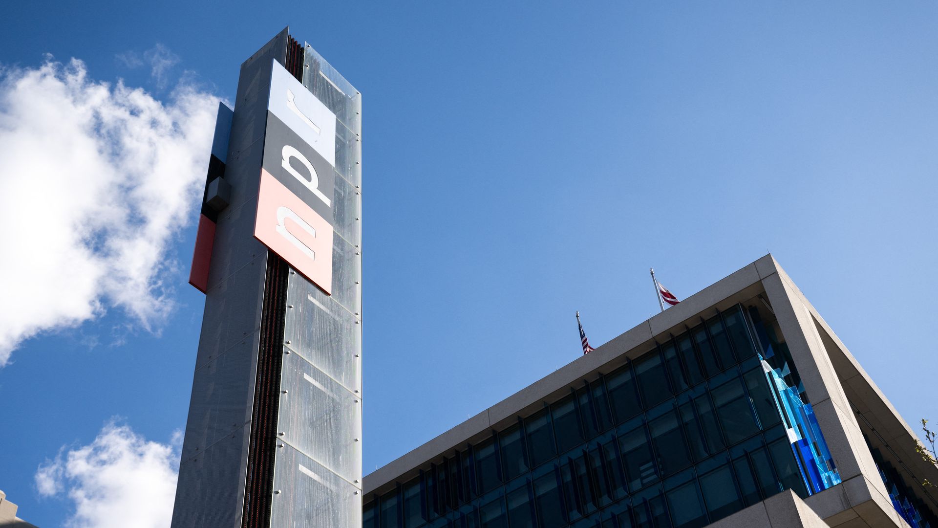 The headquarters for National Public Radio (NPR) in Washington, DC, March 26, 2025. (Photo by SAUL LOEB / AFP) (Photo by SAUL LOEB/AFP via Getty Images)
