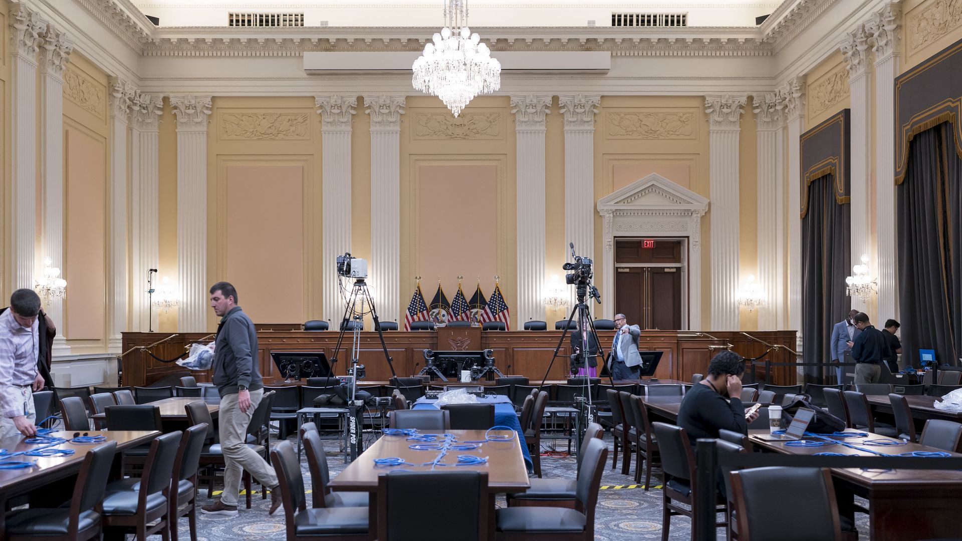 Jan. 6 committee sets up the hearing room for tomorrow’s hesring