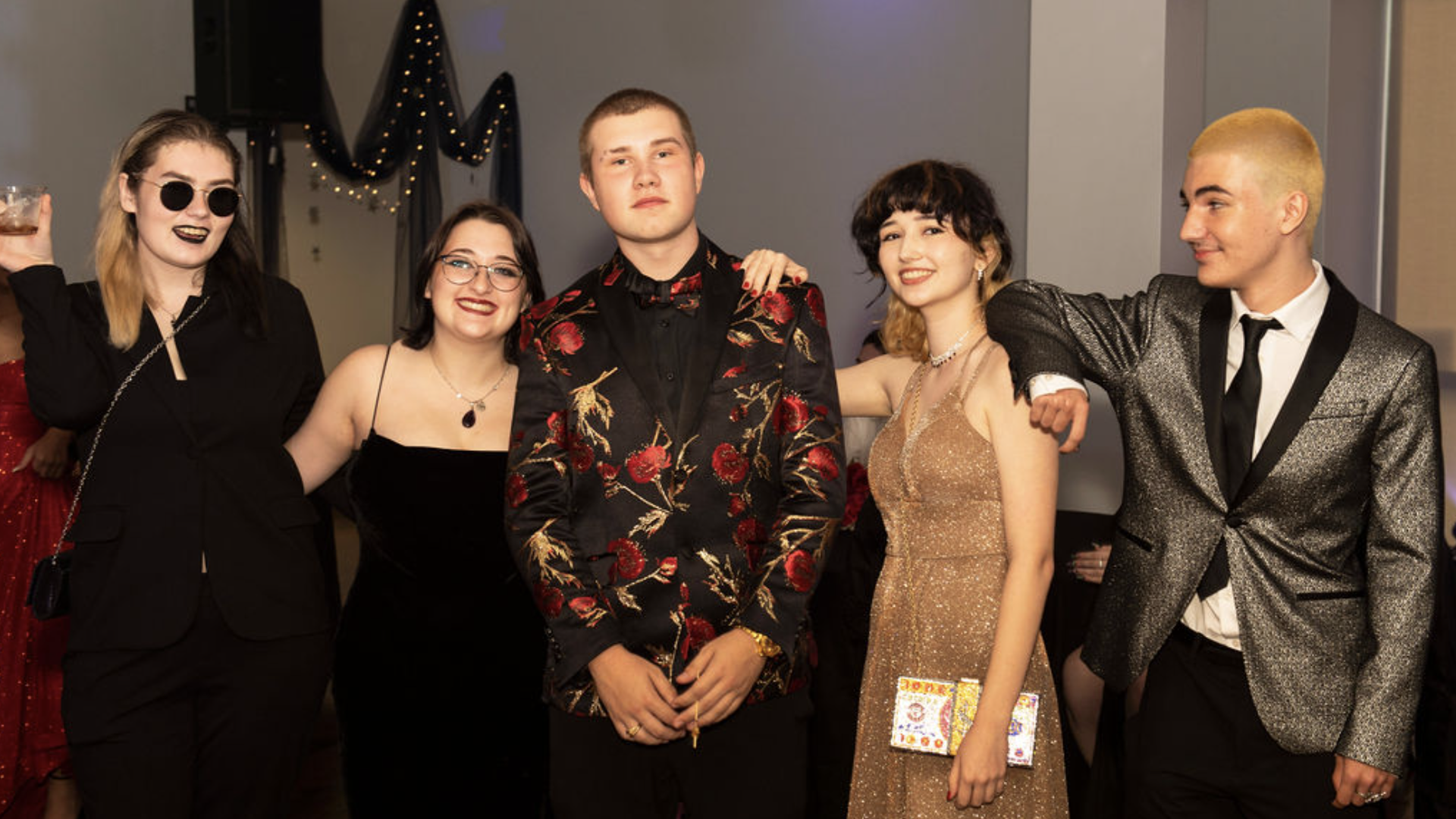 Students pose at prom