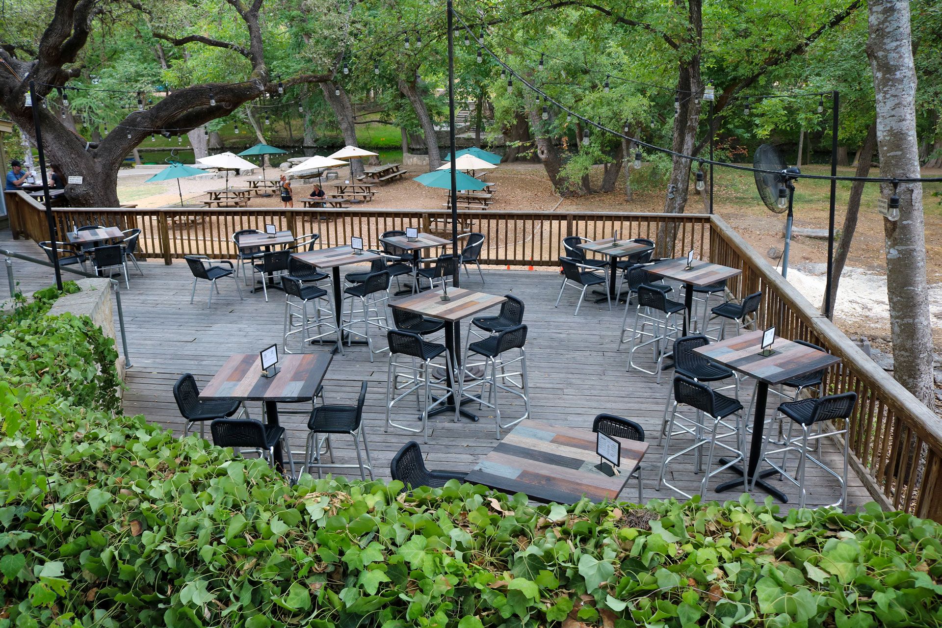 outdoor patio shaded in wimberley