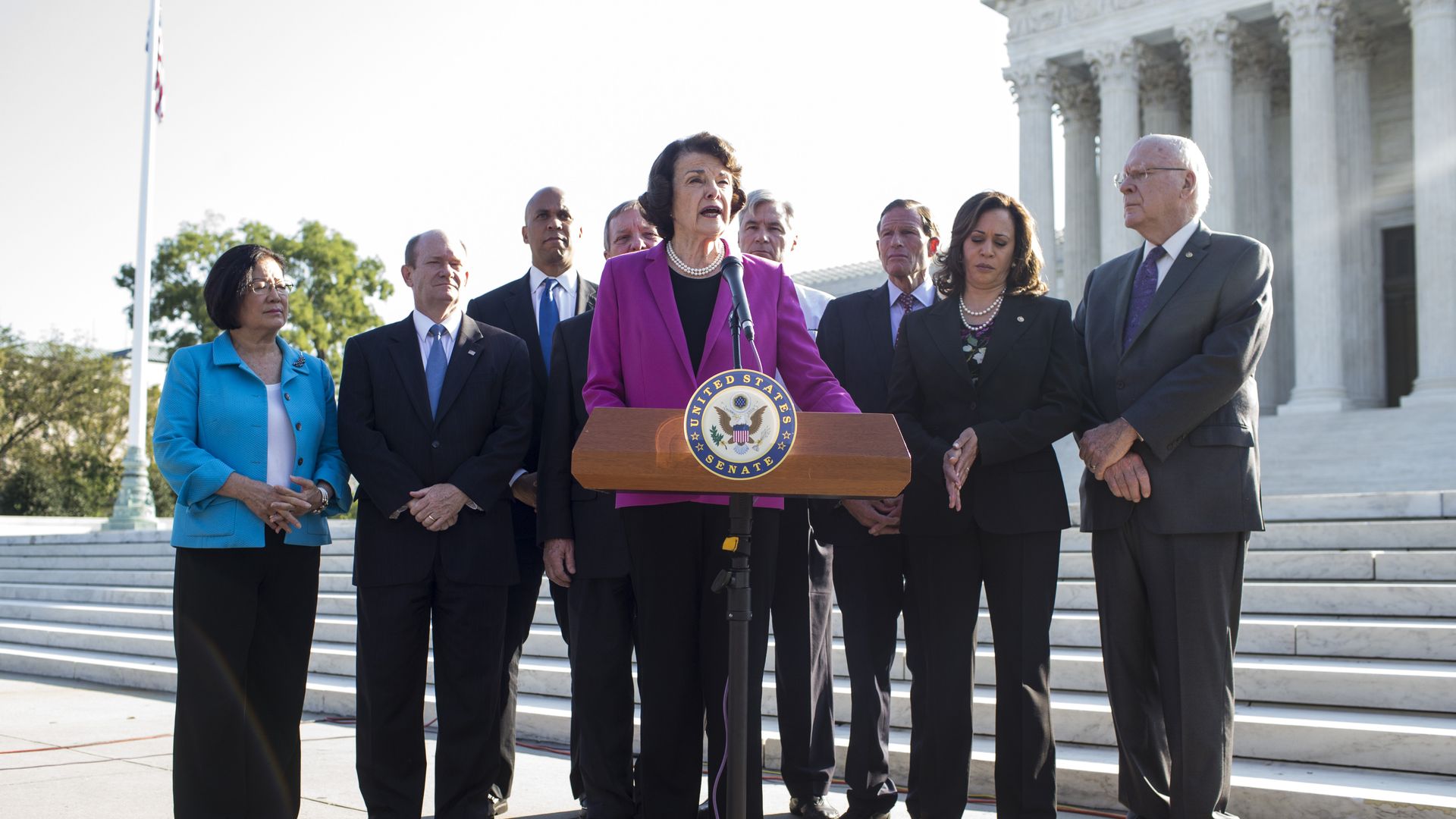 Democrats hold press conference outside Supreme Court