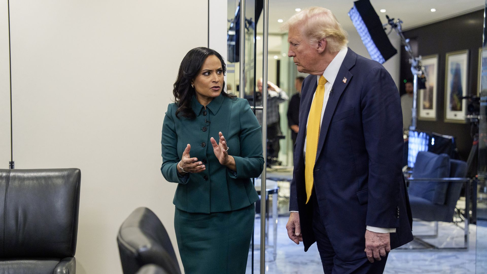 President-elect Trump and NBC's Kristen Welker speak.