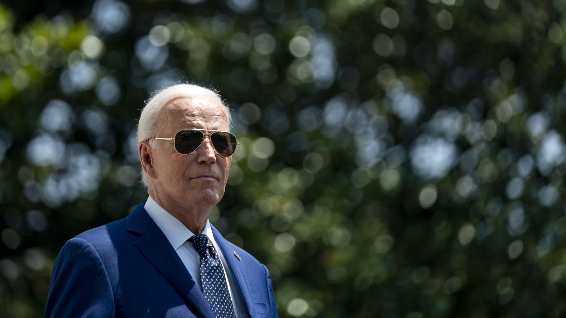 President Joe Biden wearing sunglasses 
