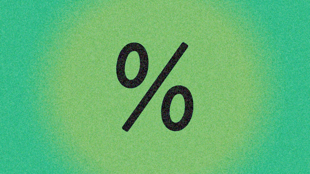 Animated illustration of a percent sign changing into a pair of scissors opening and closing, which then changes into a question mark, and back to a percent sign.