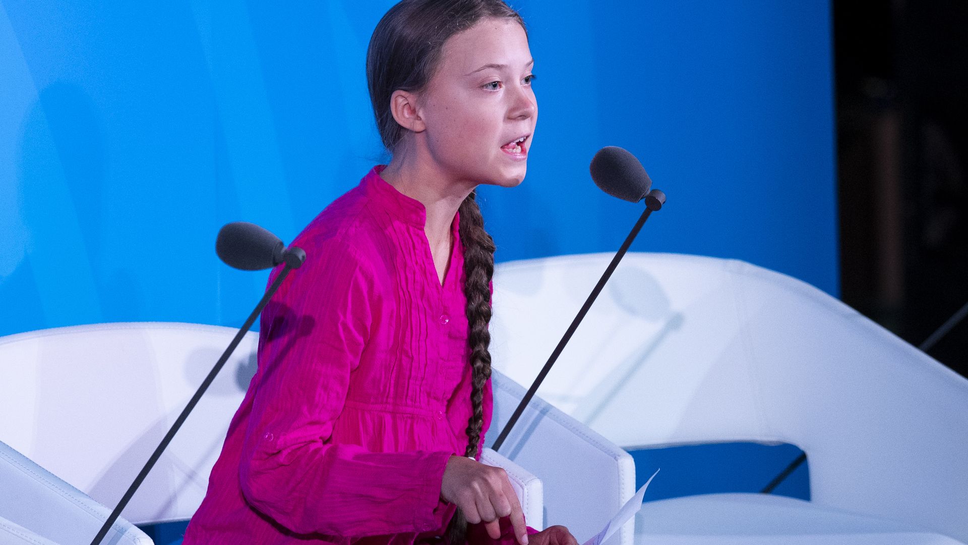 Teen Greta Thunberg speaks before the United Nations