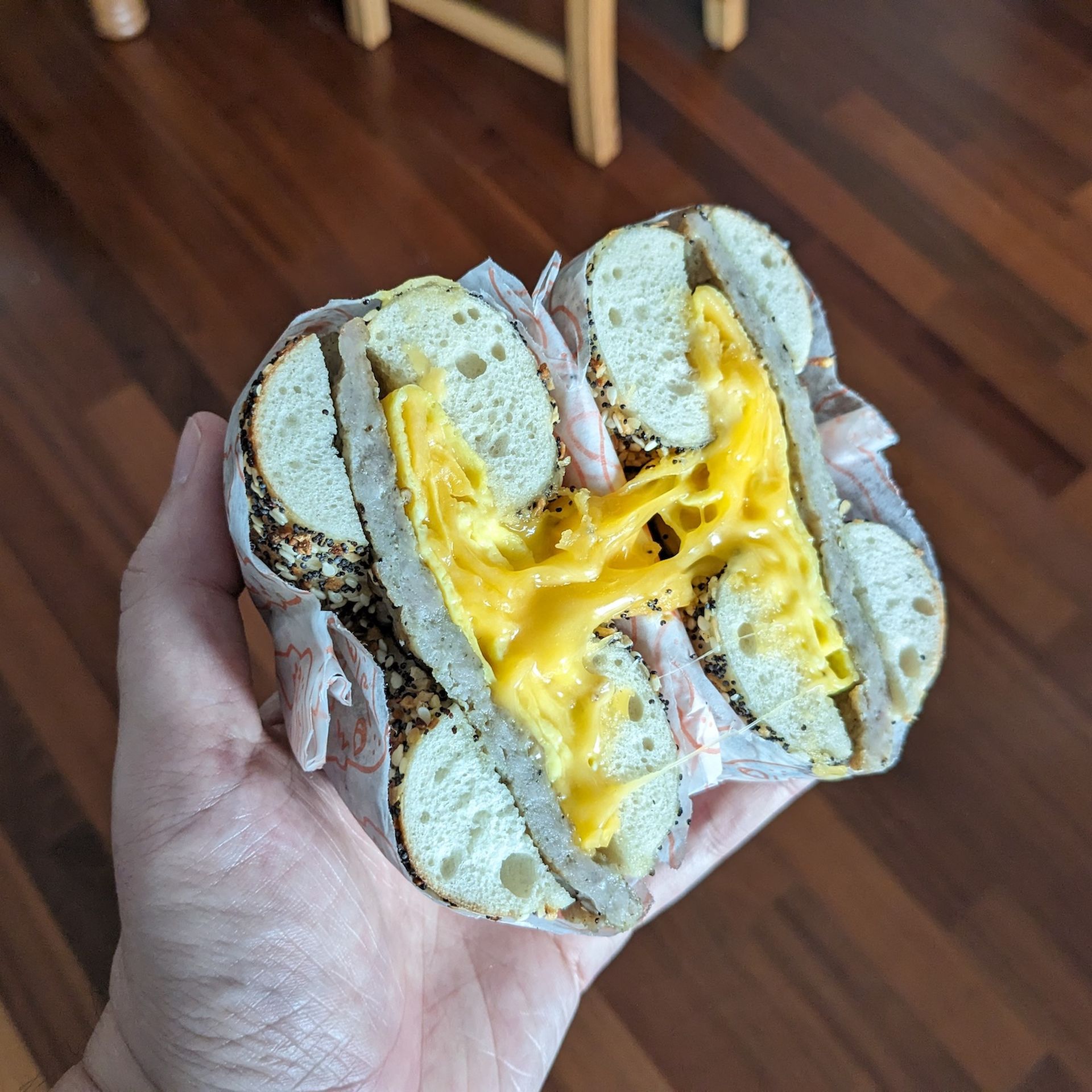 Sausage and Egg Breakfast Sandwich with Pimento Cheese