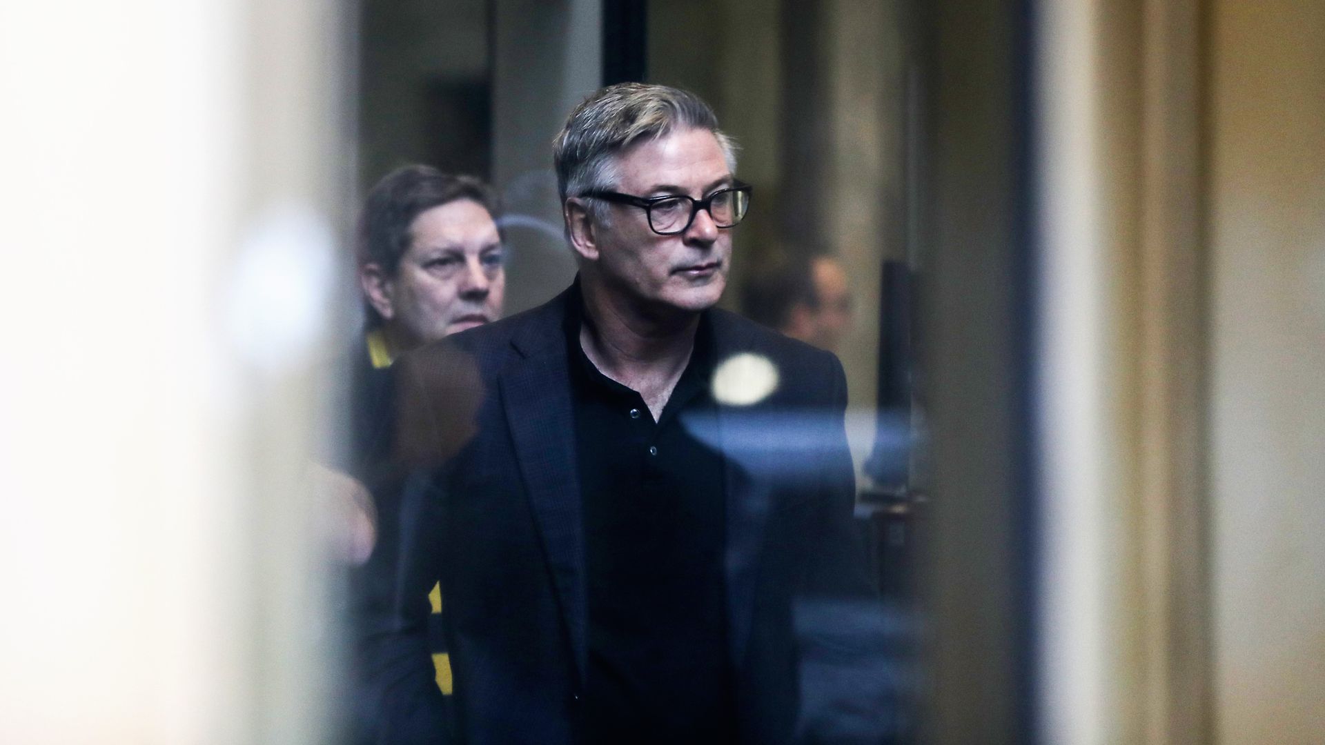 The actor Alec Baldwin leaves at New York Supreme Court