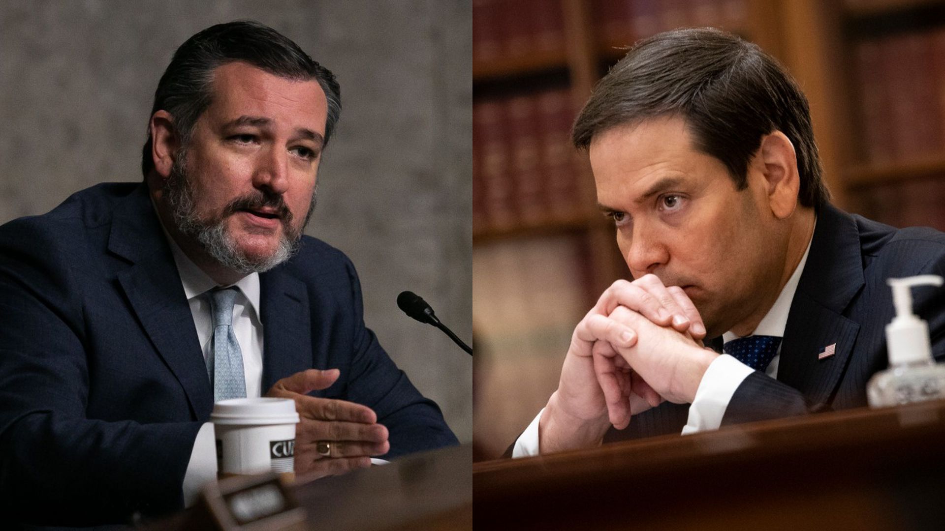 A combination photo of Sens. Ted Cruz and Marco Rubio