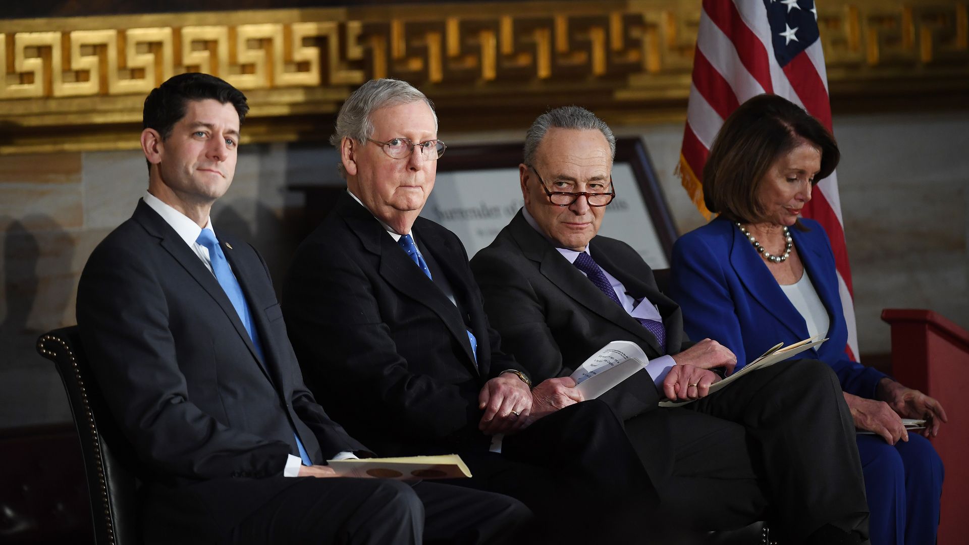 Paul Ryan, Mitch McConnell, Chuck Schumer and Nancy Pelosi