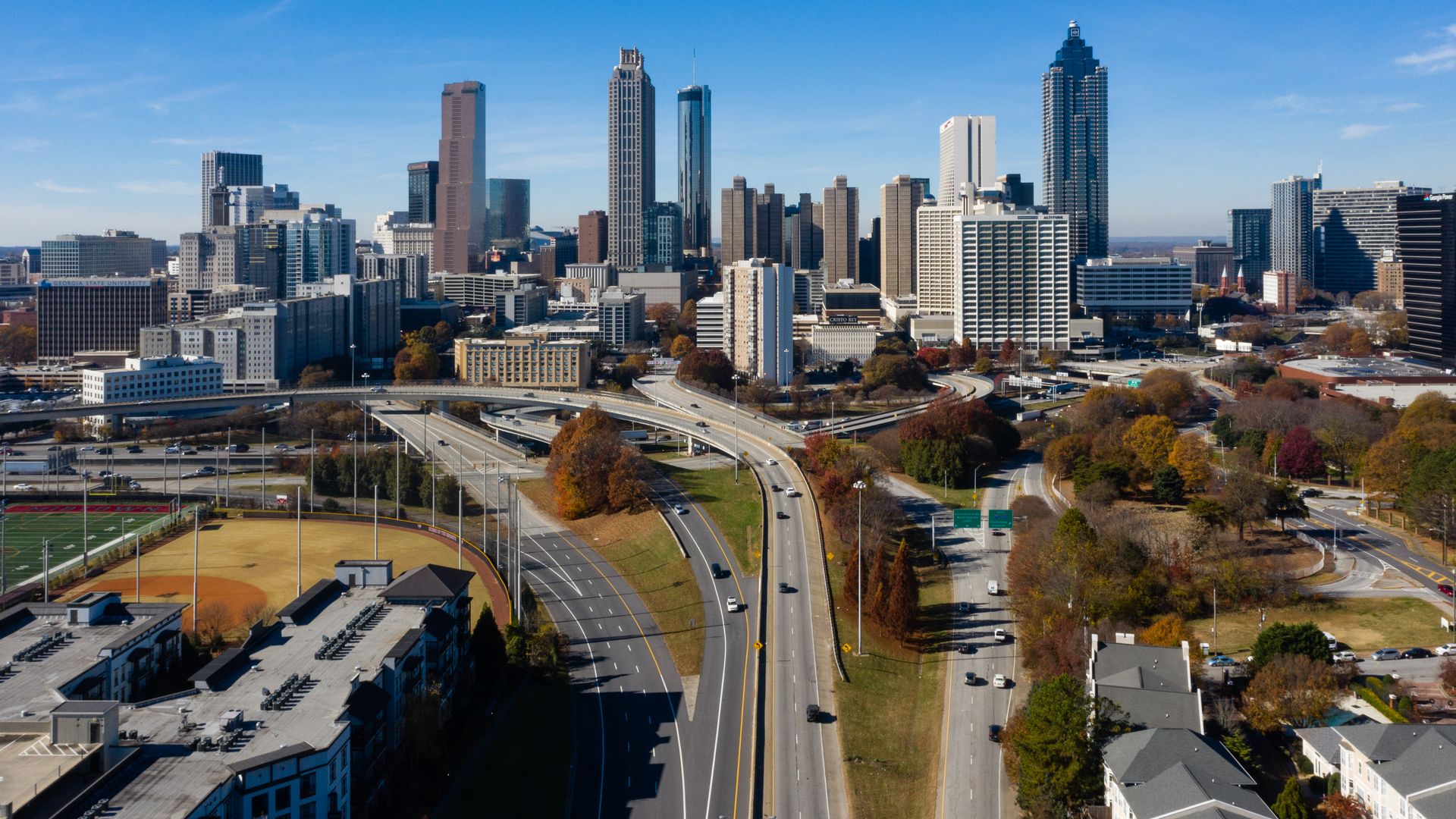 The downtown skyline in Atlanta, Georgia, U.S., on Friday, Dec. 3, 2021. Photo: Elijah Nouvelage/Bloomberg via Getty Images