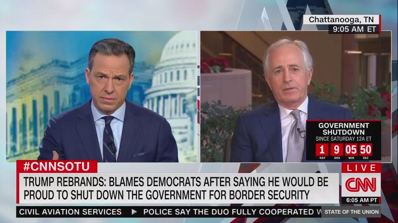 Bob Corker says the government shutdown is Trump's 