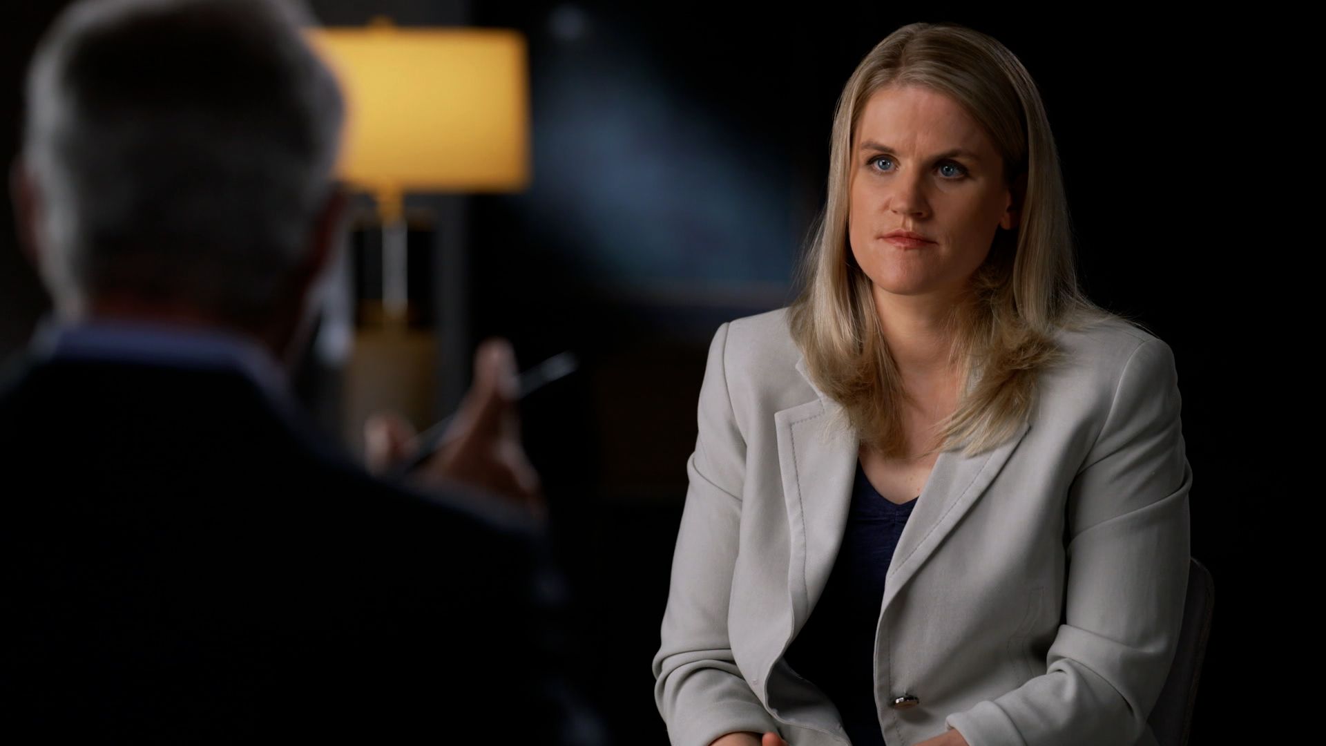 Photo of Facebook whistleblower Frances Haugen on "60 Minutes"