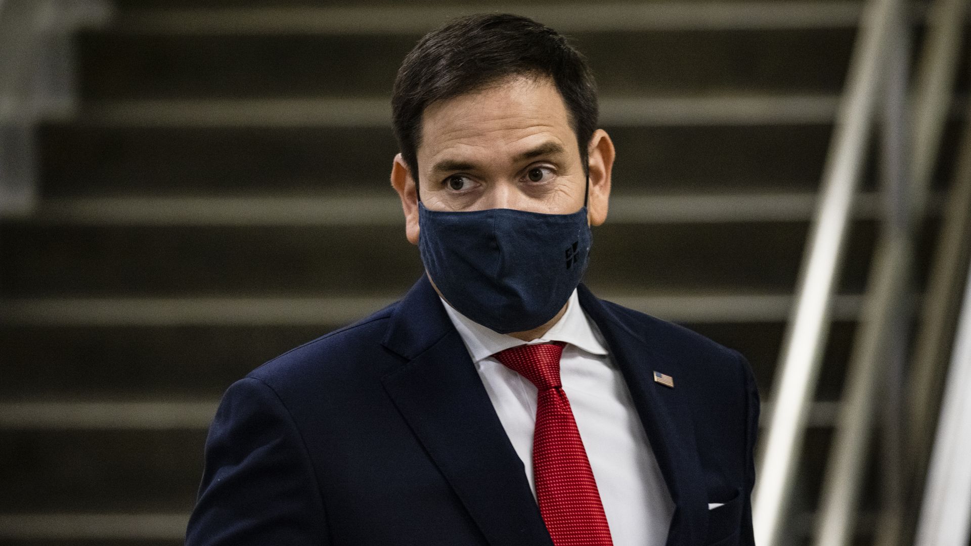  Senator Marco Rubio walks through the Senate subway following a vote in the Senate at the U.S. Capitol 