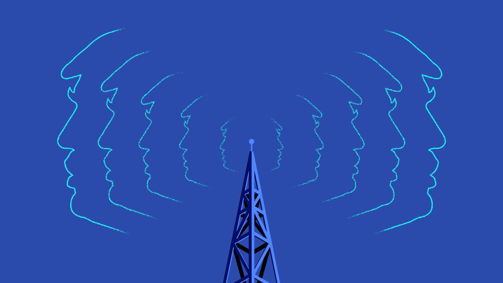 President Trump's outline and a transmission tower