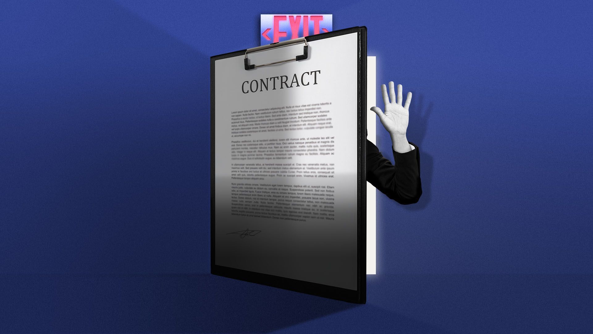 An illustration of a personified contract.