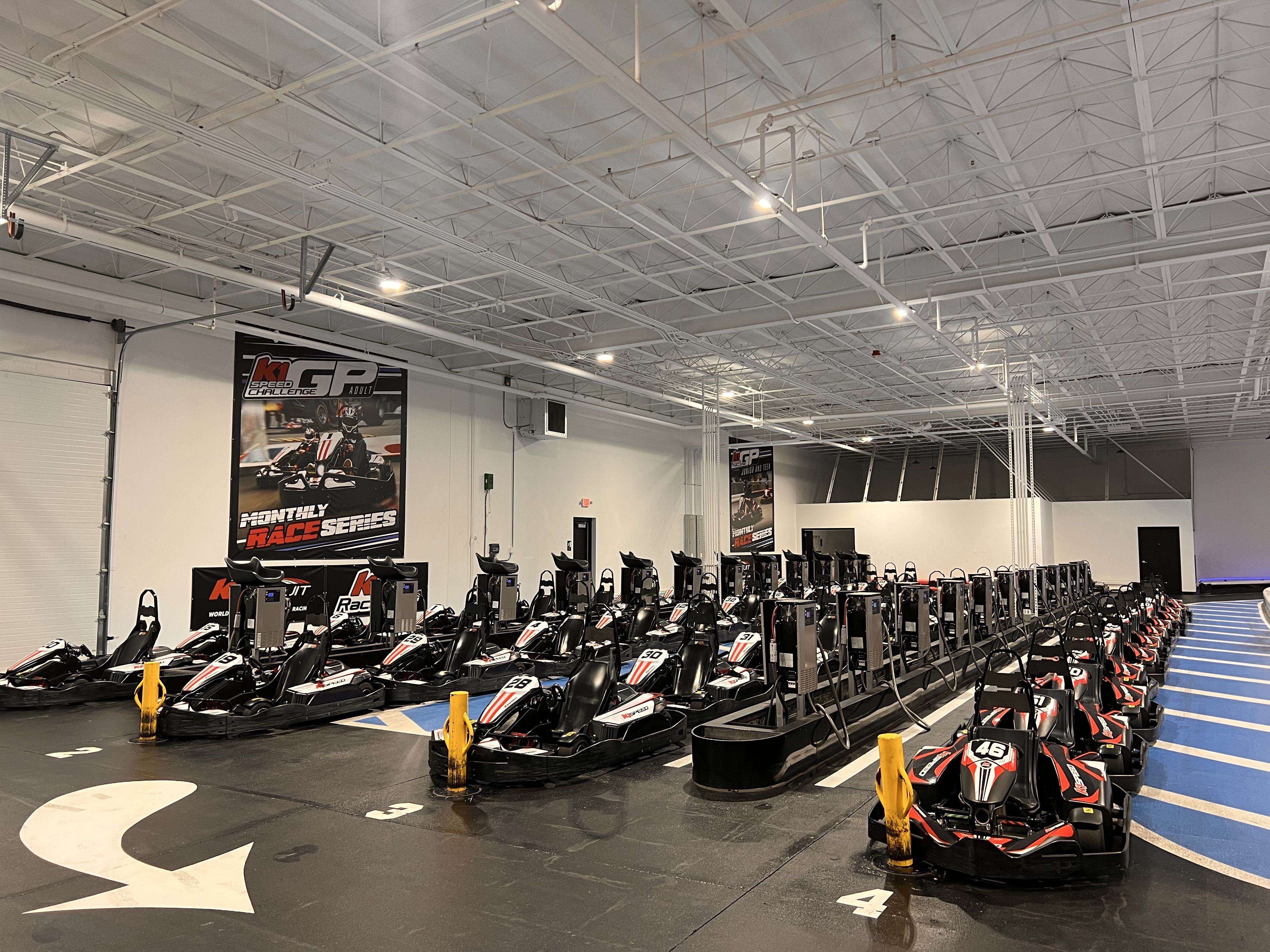 Go-karts lined up at K1 Speed