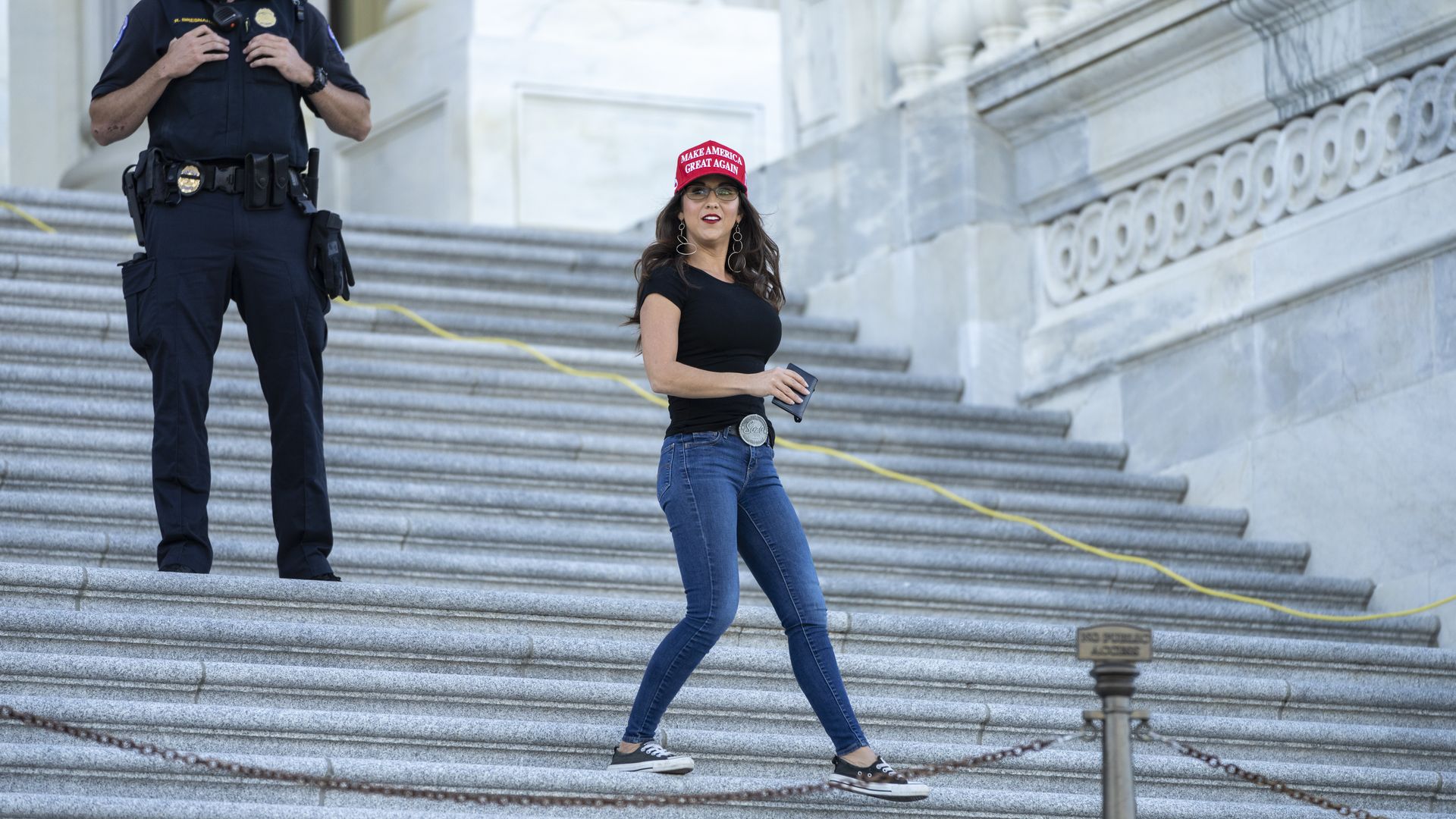 Rep. Lauren Boebert is seen leaving the Capitol on Thursday.