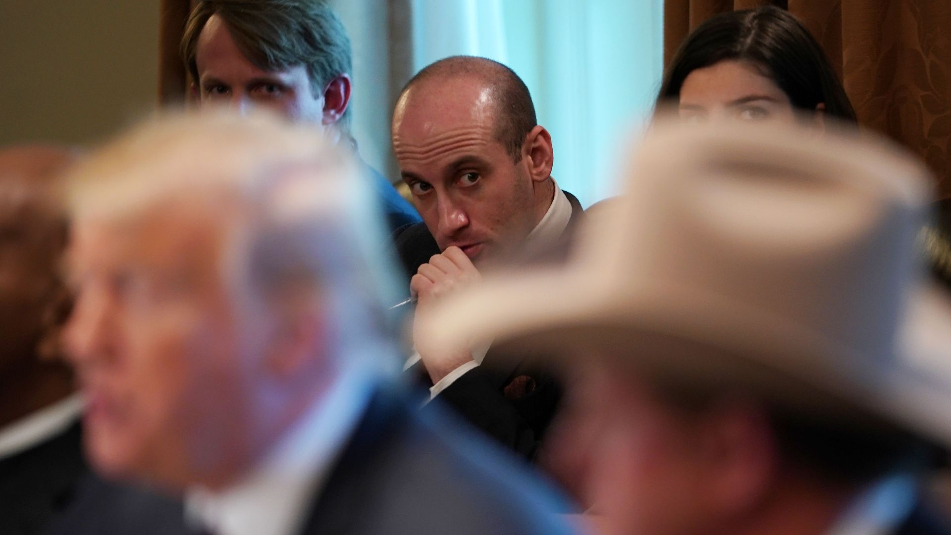 White House advisor Stephen Miller at an immigration roundtable with President Donald Trump and other officials in January. 