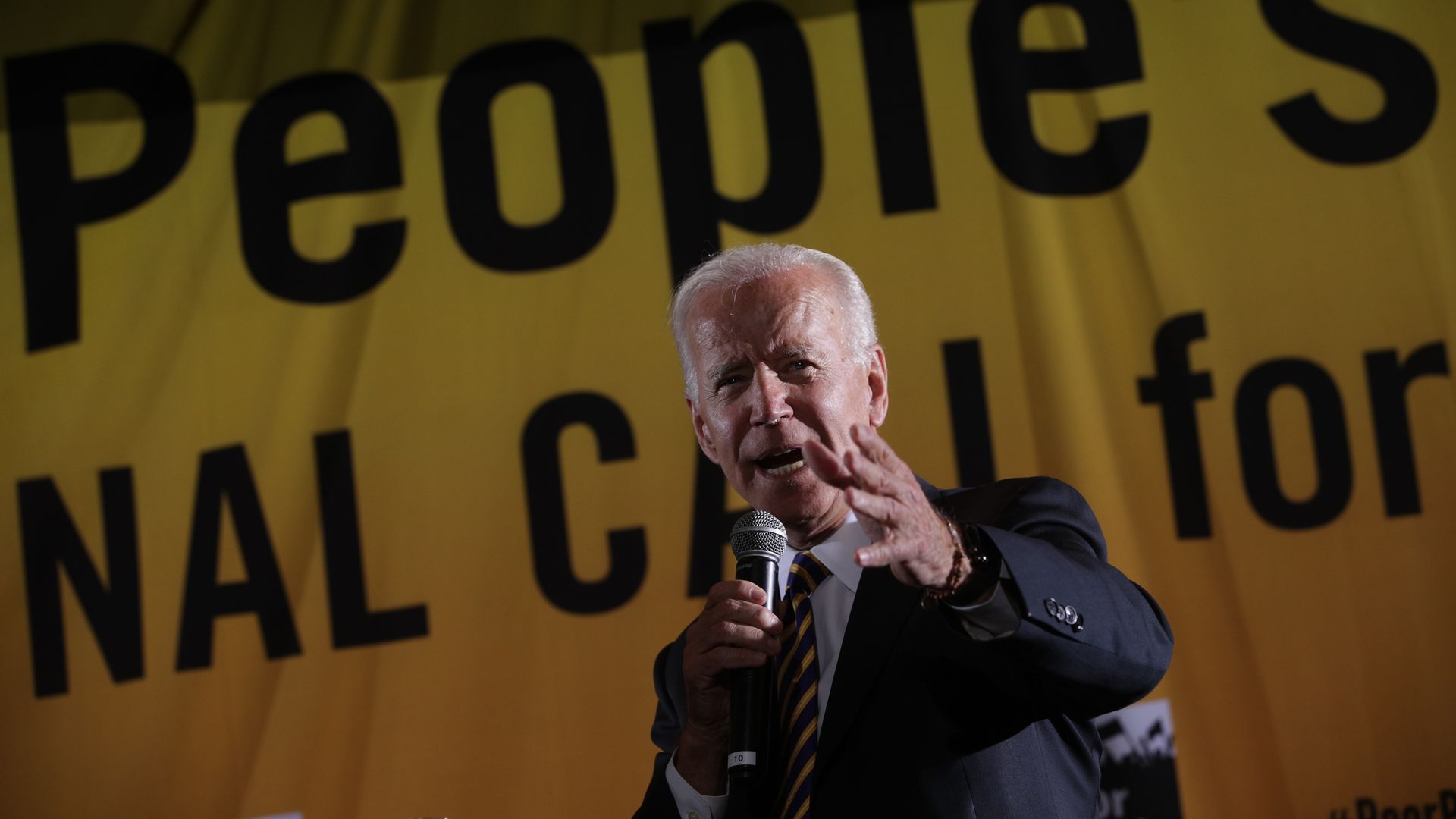 Democratic U.S. presidential hopeful Joe Biden addresses the Moral Action Congress of the Poor People's Campaign June 17, 2019 at Trinity Washington University in Washington, DC.