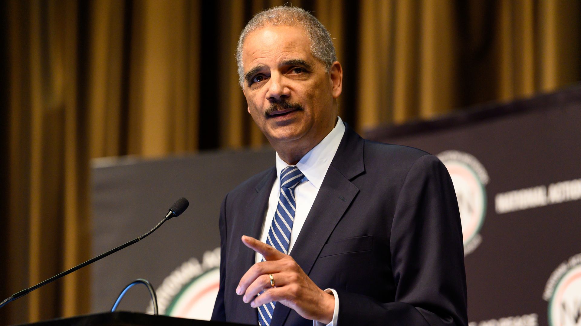 Eric Holder, former U.S. Attorney General, at the National Action Network (NAN) convention in New York City.