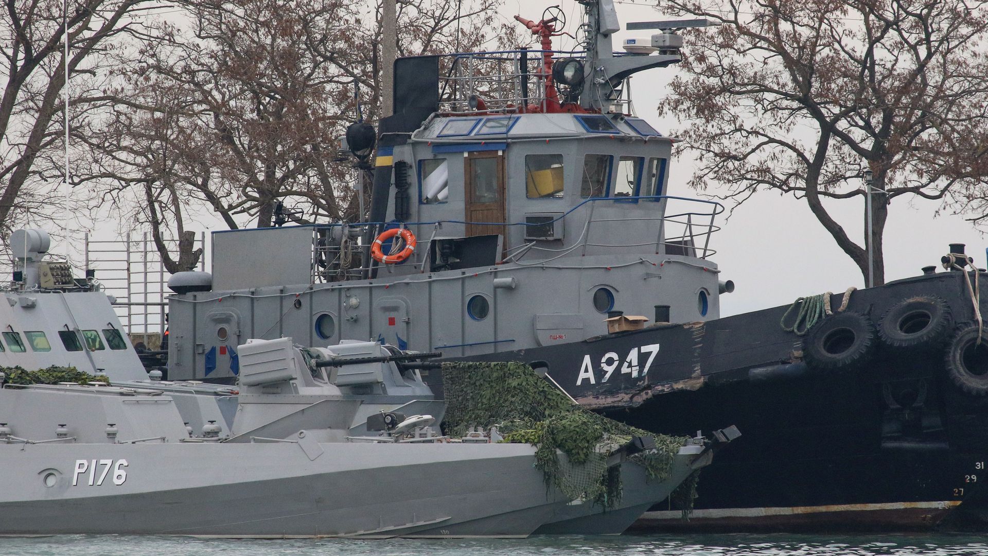 two Ukrainian naval vessels