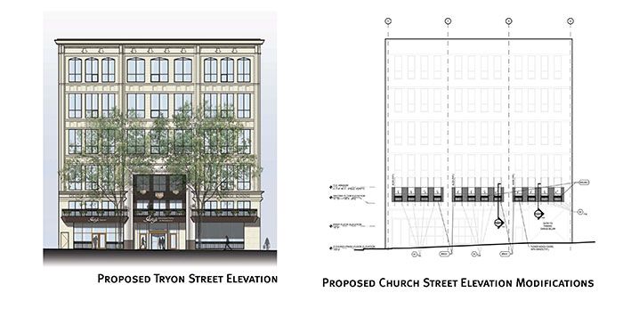 Ivey's-Hotel-Tryon-and-Church-elevations