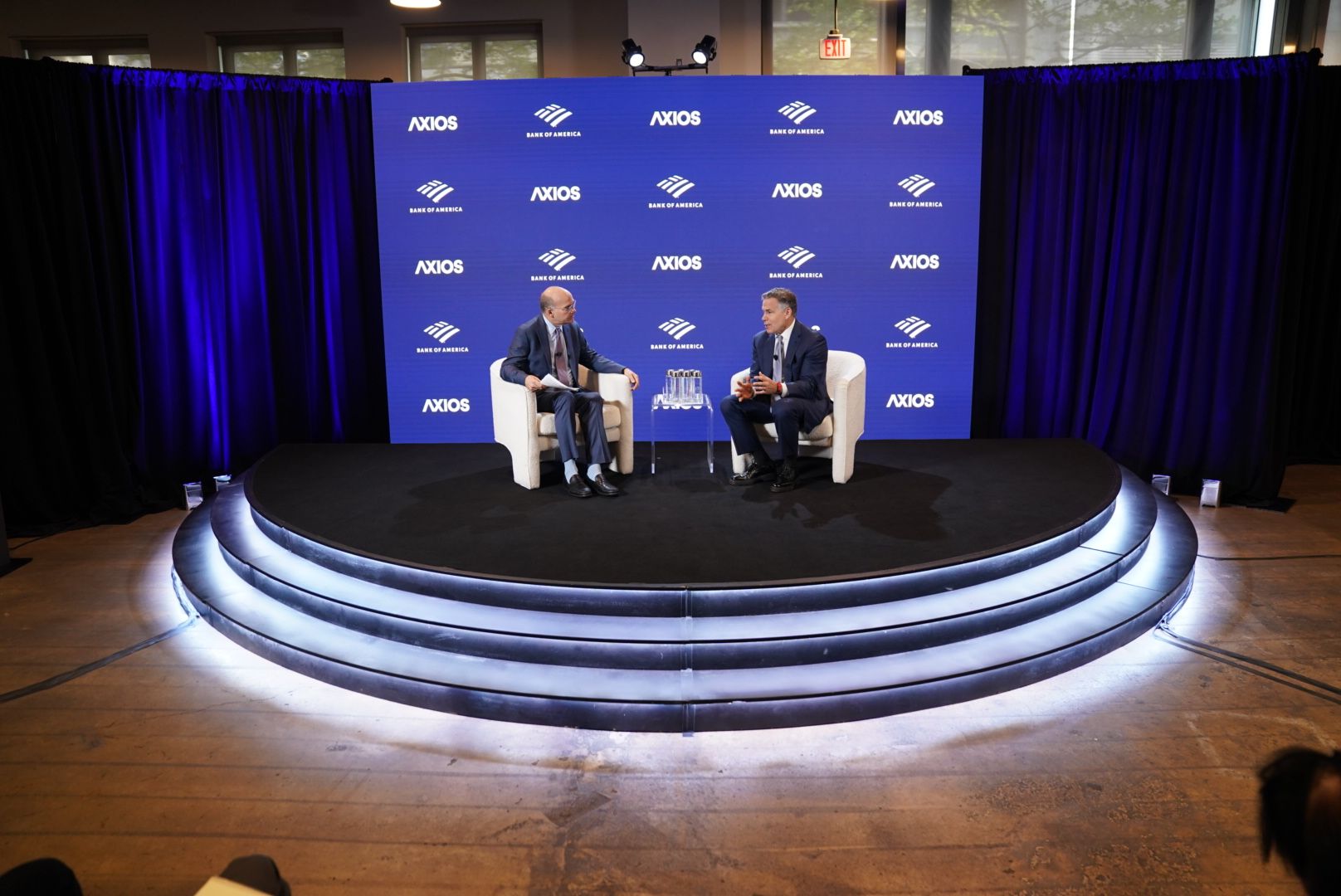 Axios' Mike Allen interviews Sen. Dave McCormick (R-Pa.) today. Photo: Denny Henry for Axios