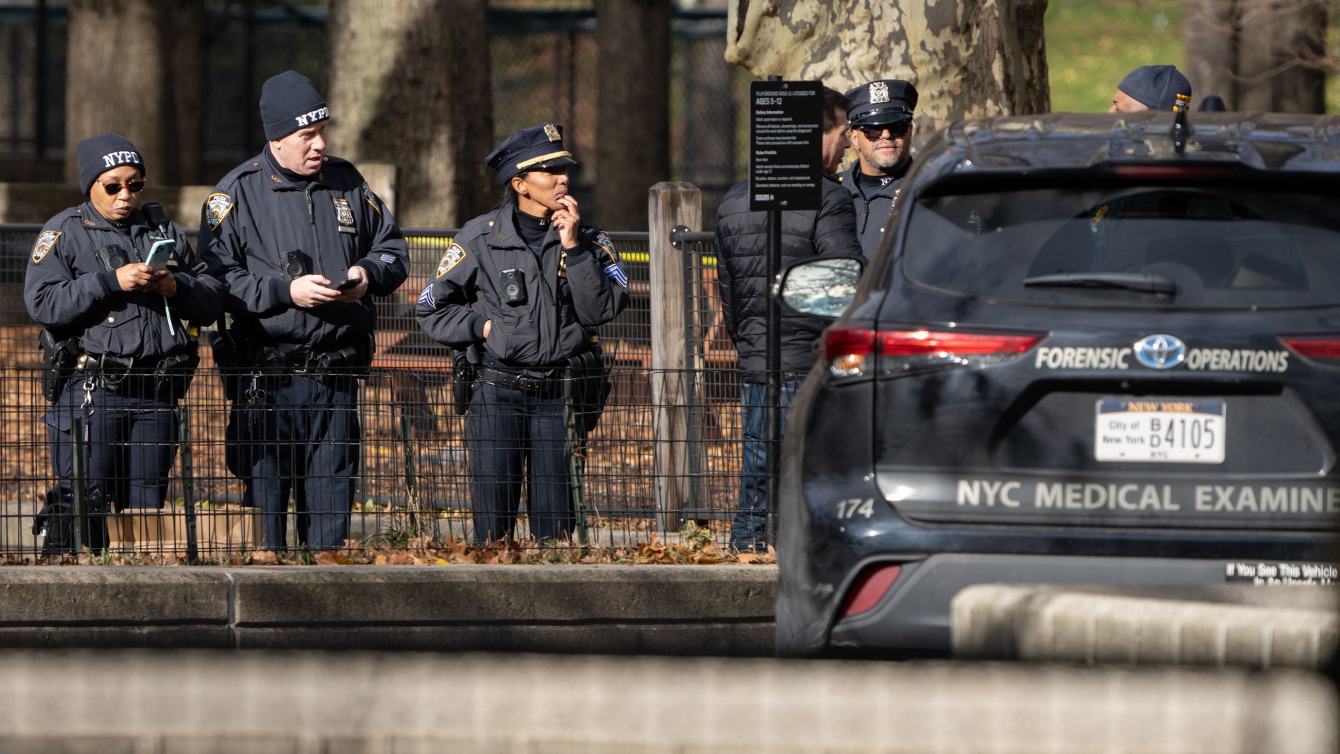 Police in New York City on scene in Central Park, where a man with multiple lacerations was pronounced dead on Dec. 11.