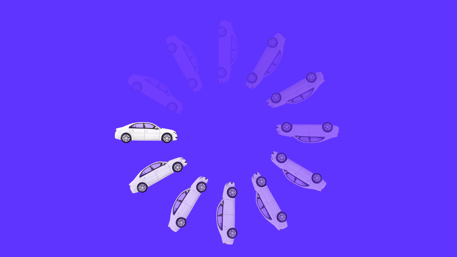 Gif of cars spinning in a circle