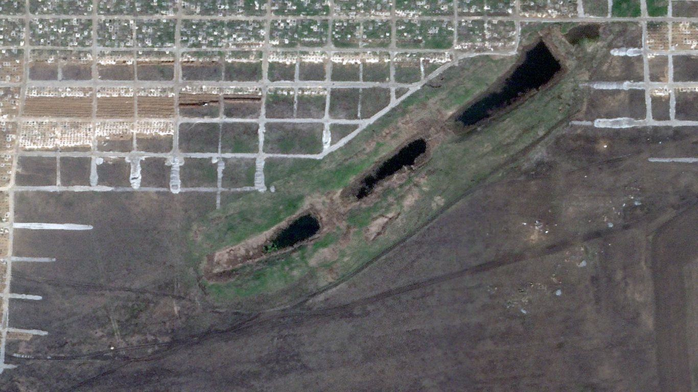 Third mass grave detected on Mariupol outskirts by satellite imagery