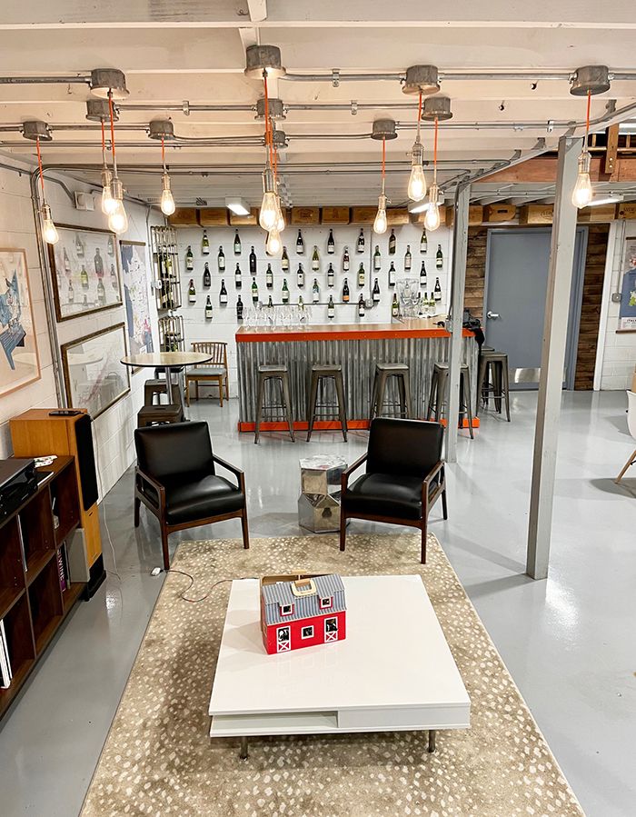 lounge at cork vault wine storage charlotte