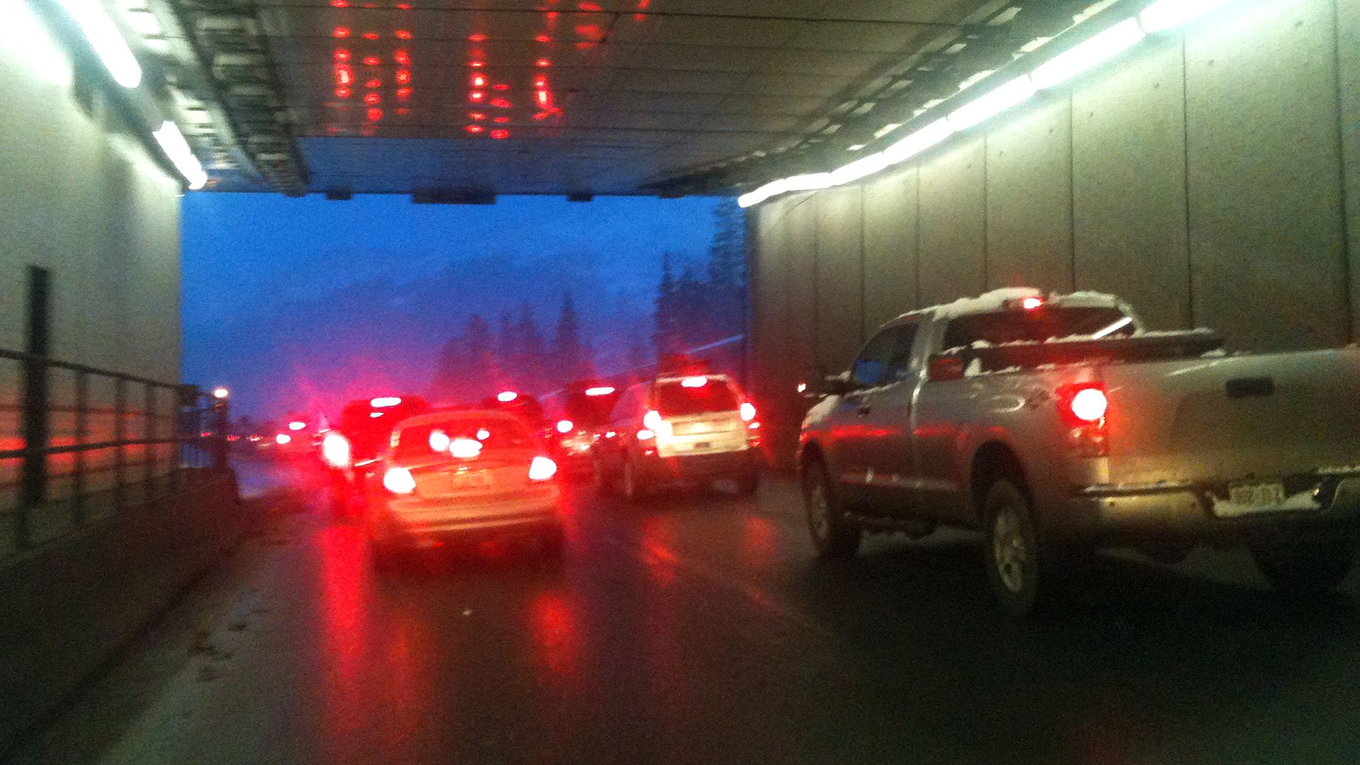 Eastbound I-70 traffic in the Eisenhower Tunnel. Photo: Cyrus McCrimmon/The Denver Post via Getty Images