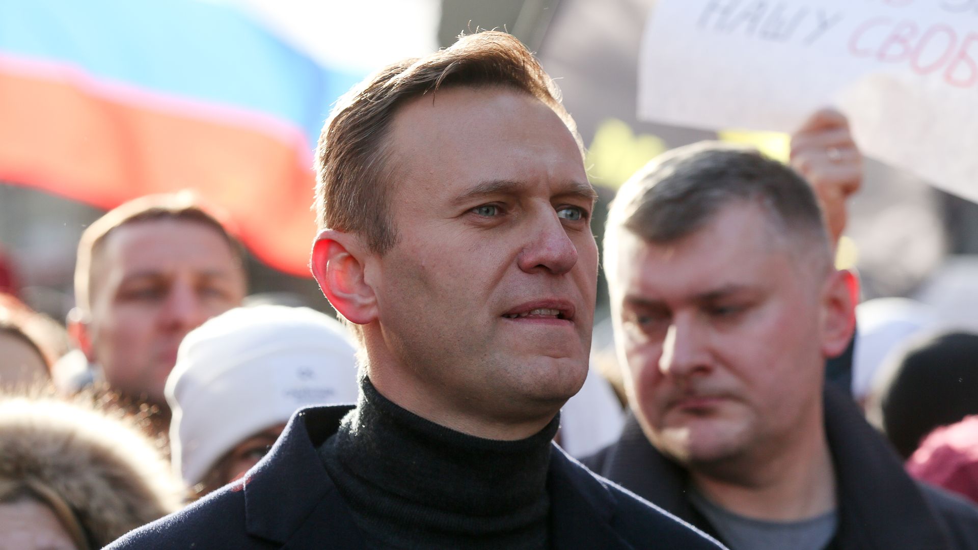 Alexey Navalny during a rally in Moscow in February 2019.