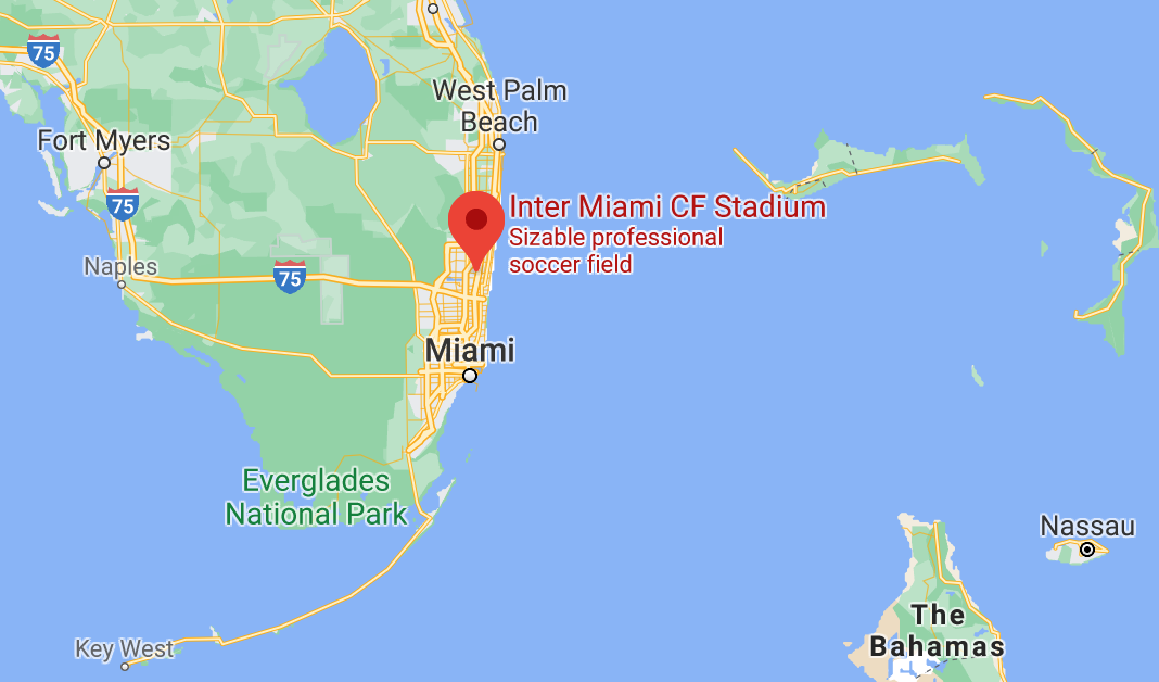 inter miami stadium google maps screenshot
