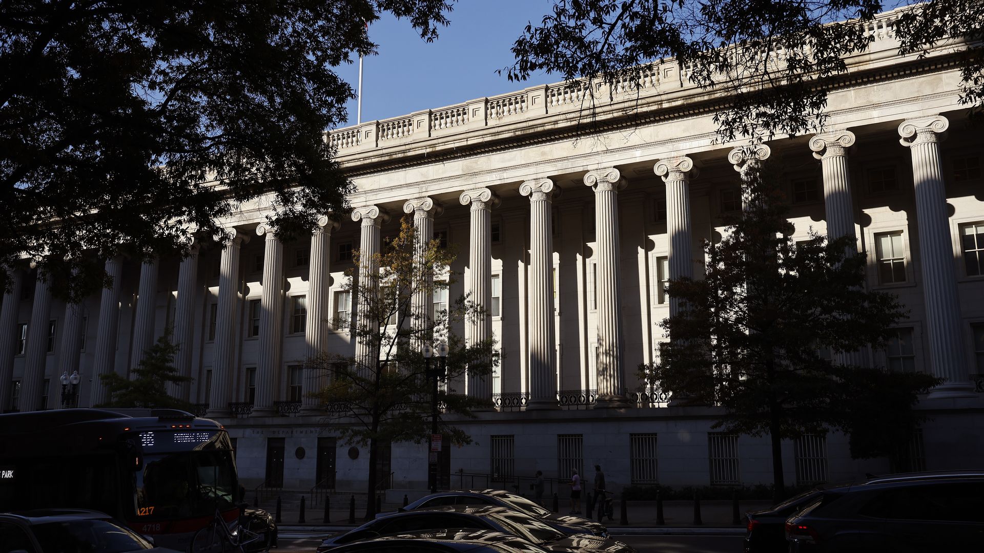 The U.S. Treasury Department building.