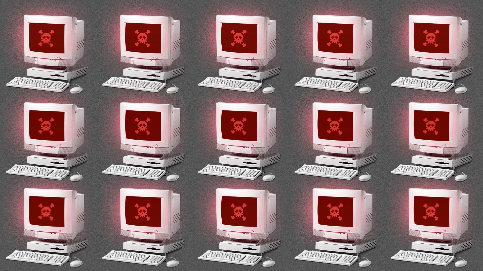 An illustration of multiple hijacked PCs