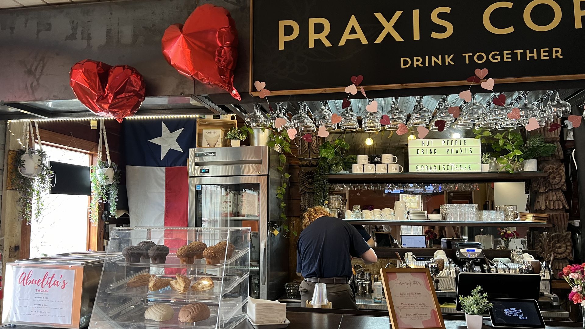 The inside of Praxis Coffee