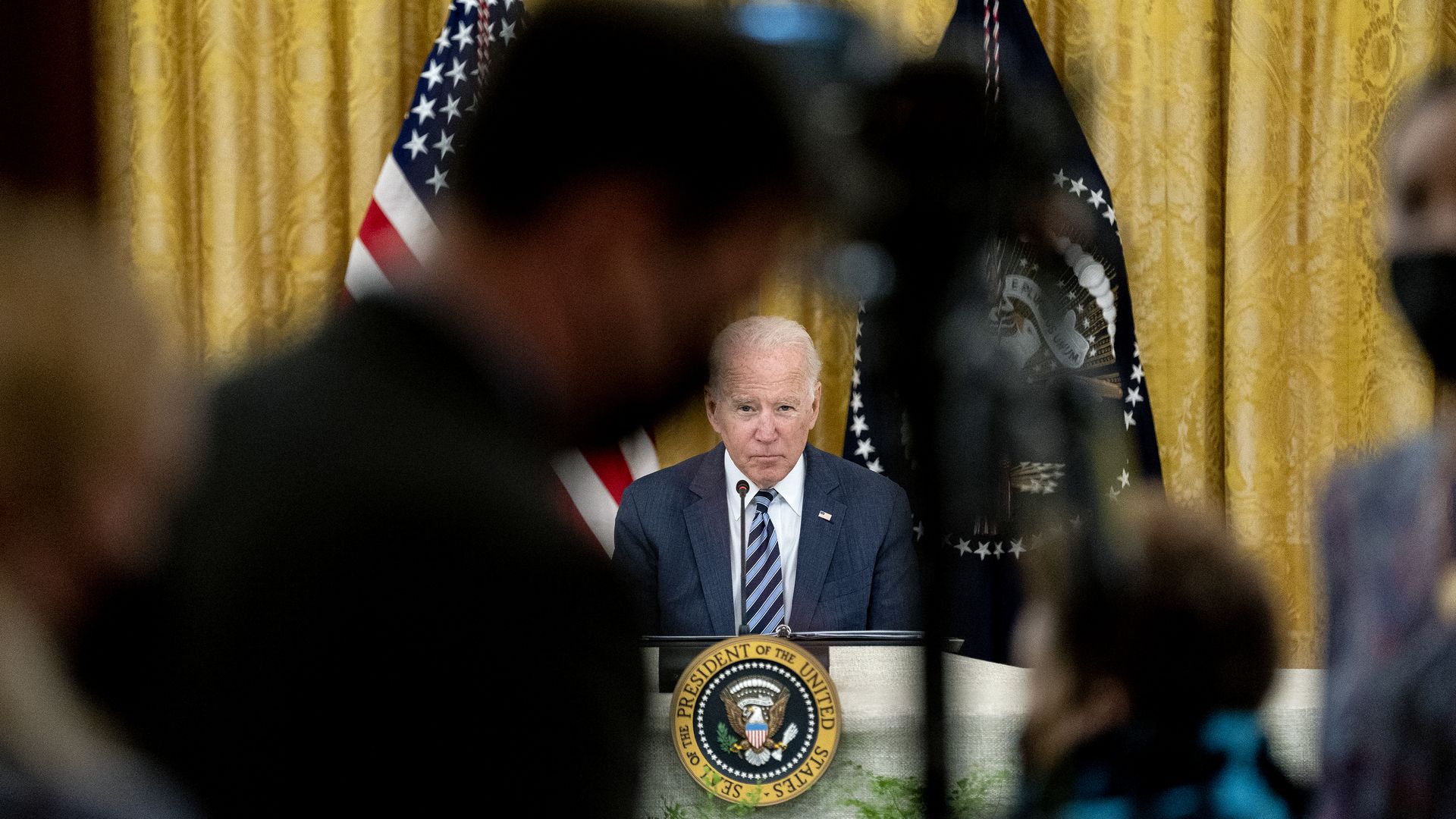President Biden is seen during a cybersecurity summit on Wednesday.